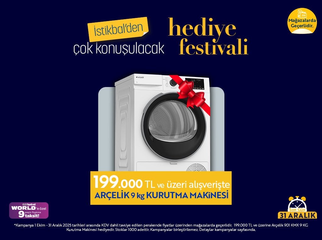 Belirli tutarda Alışverişlerde televizyon veya çamaşır kurutma makinesi hediye