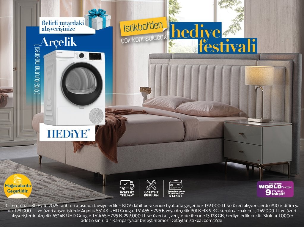 Belirli tutarda Alışverişlerde televizyon veya çamaşır kurutma makinesi hediye