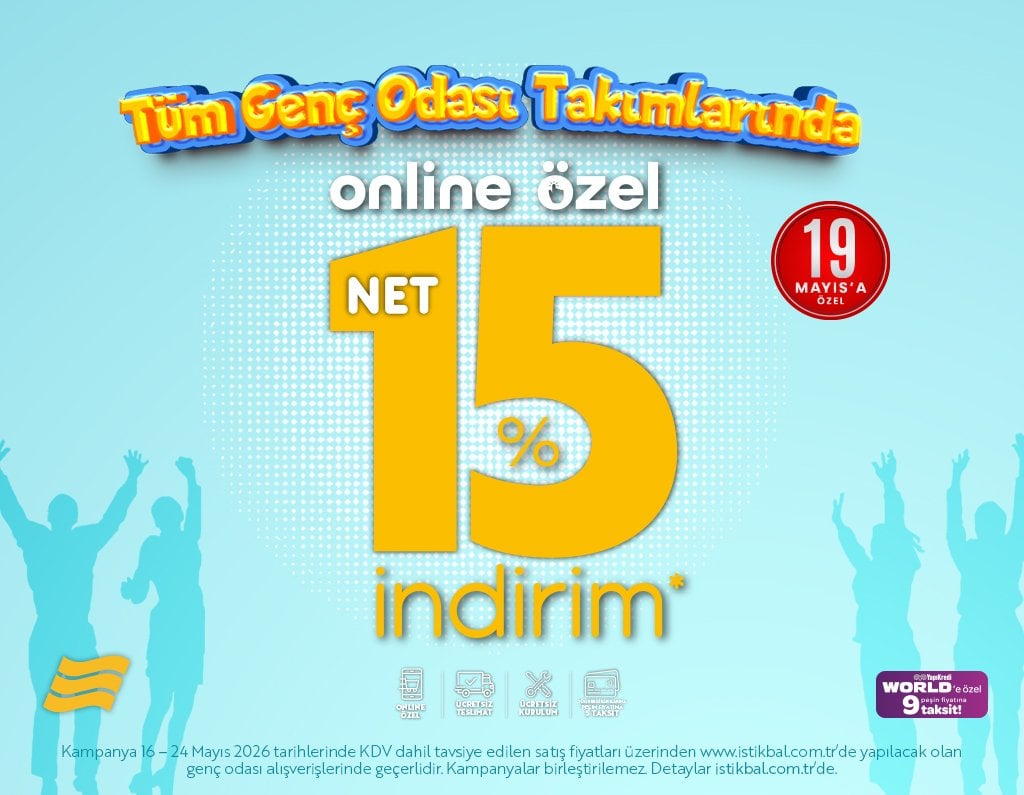 İSTİKBAL'DEN 19 MAYIS'A ÖZEL GENÇ ODASI TAKIMLARINDA %15 İNDİRİM!
