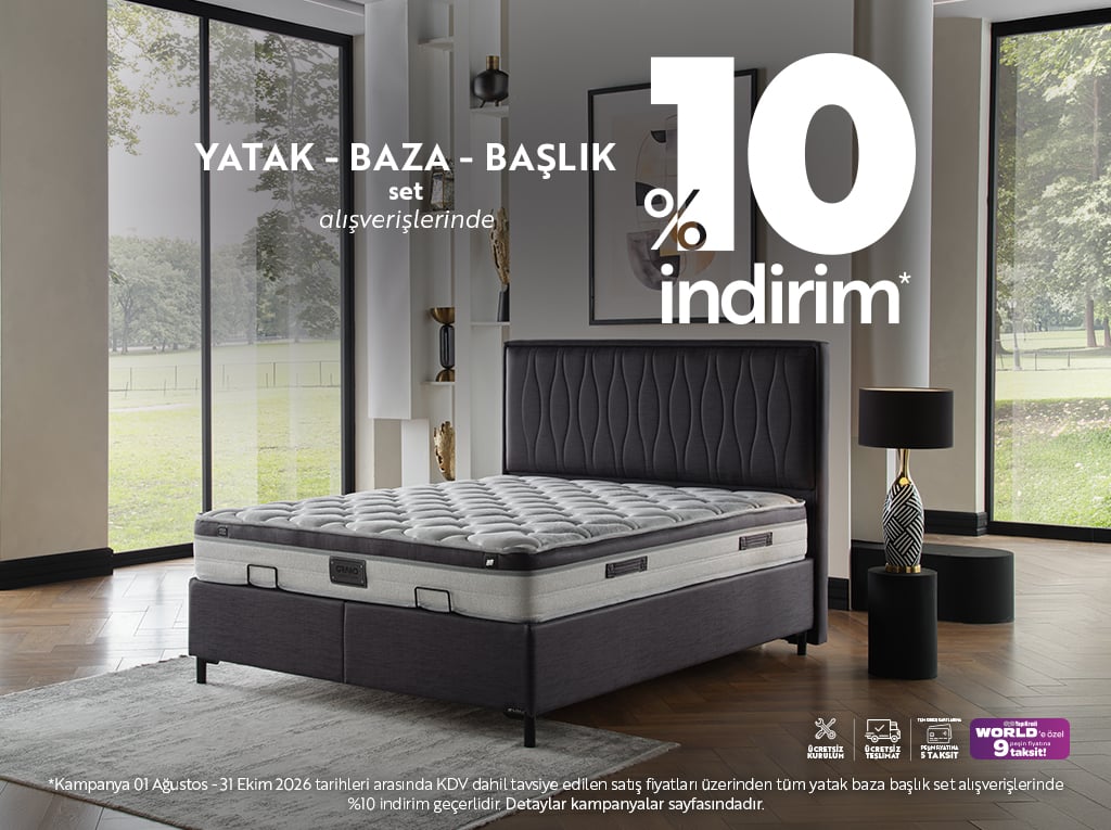 YATAK-BAZA-BAŞLIK SET ALIŞVERİŞLERİNDE %10 İNDİRİM!