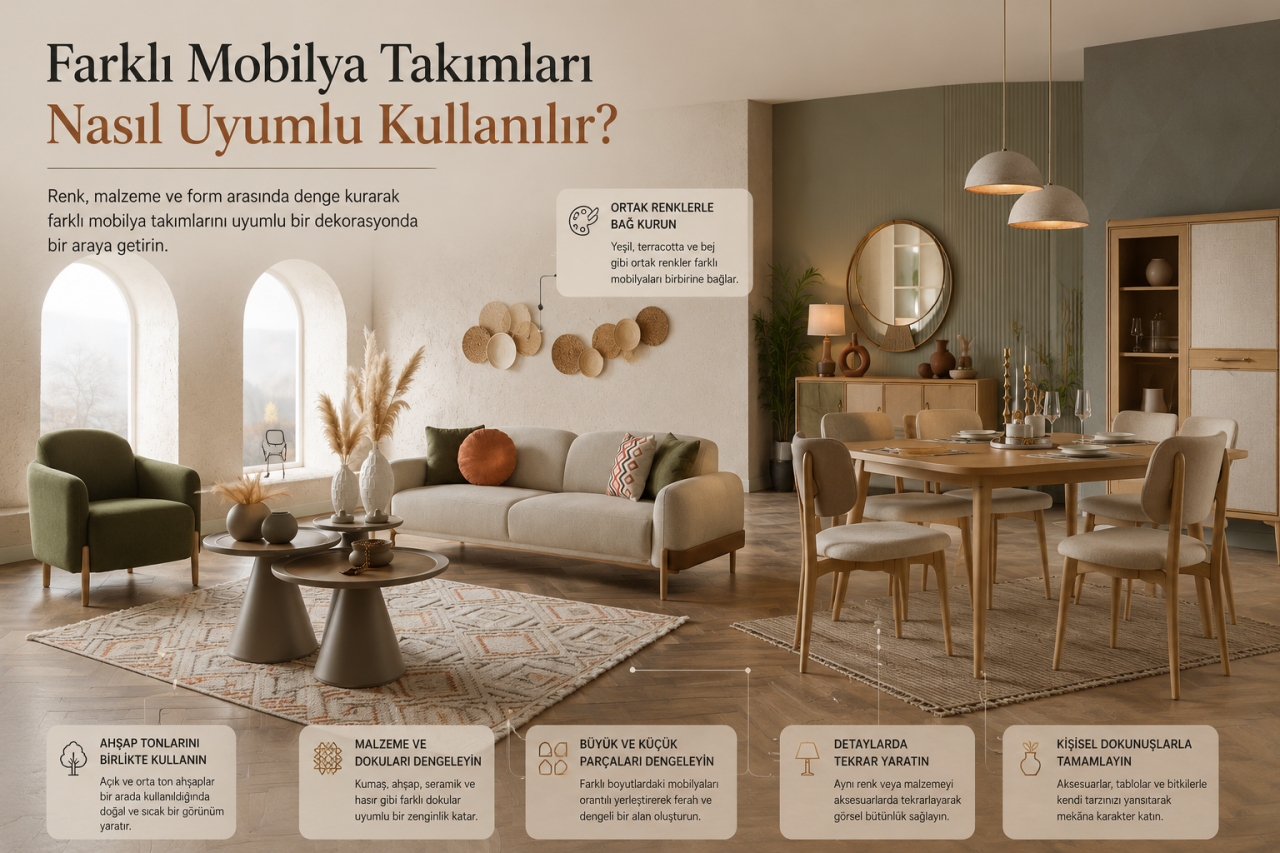 Farklı Mobilya Takımları Nasıl Uyumlu Kullanılır?