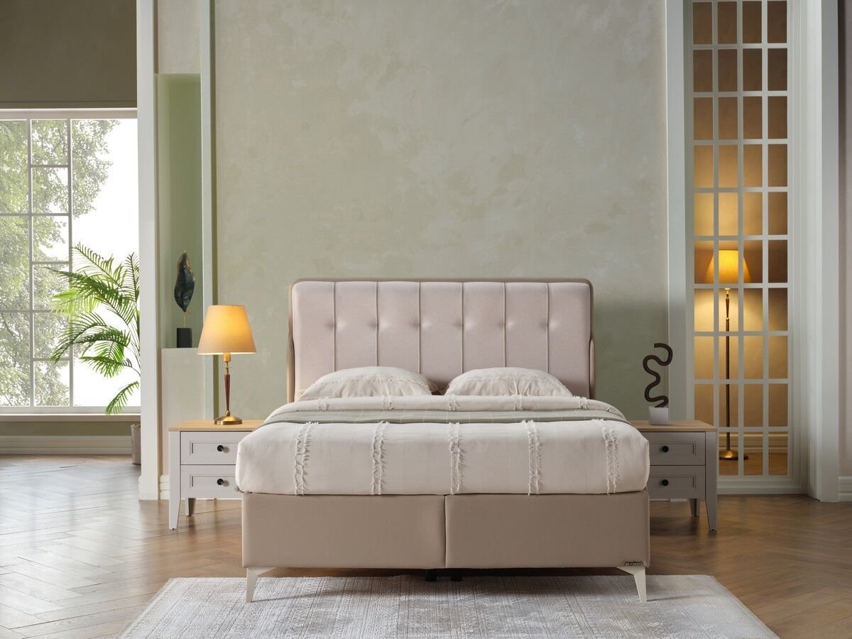 Alfa Düz Baza 160X200 - Lorea Bej - Large (29 Cm)