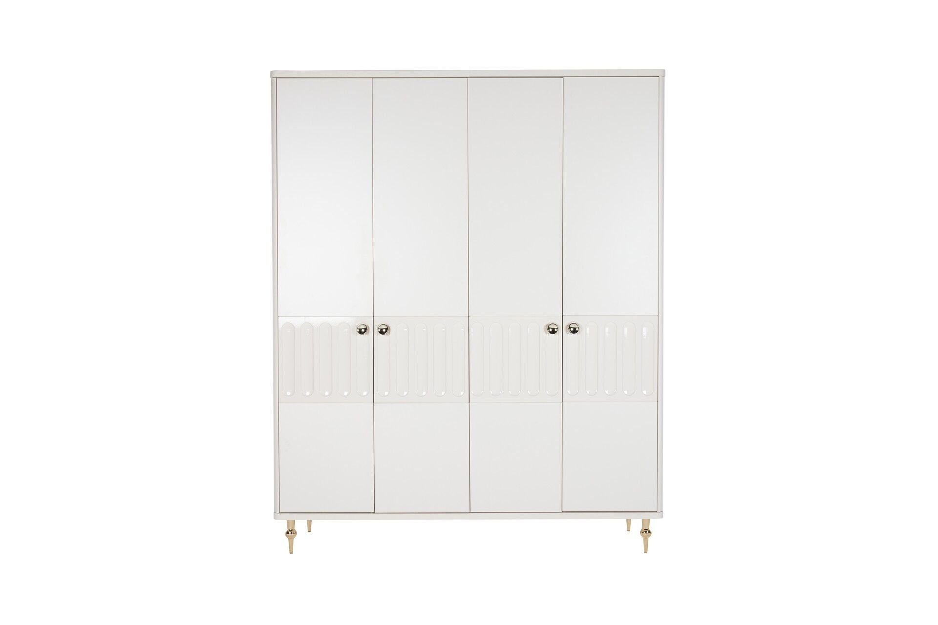 Blanca 4 Door Wardrobe - Gold