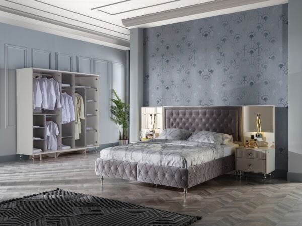 Blanca 5 Door Wardrobe - Gold