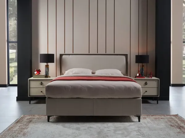 Alfa Kapitone Baza 100X200 - Krem - Large (29 Cm)