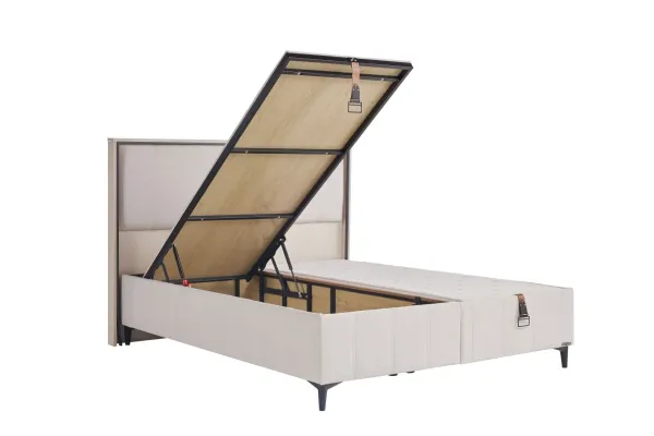 Alfa Kapitone Baza 180X200 - Krem - Large (29 Cm)