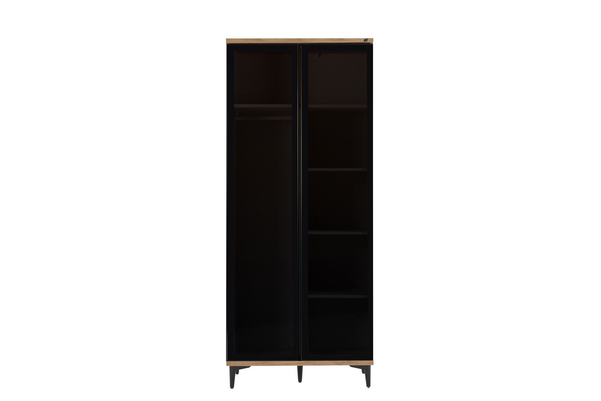 Mary 2 Kapaklı Camlı Raflı Dolap