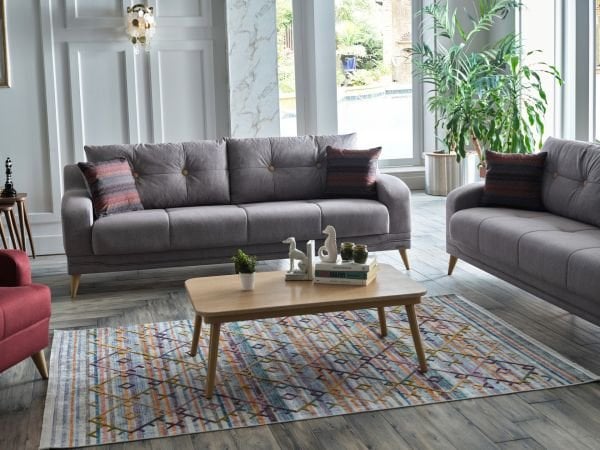 Estilo X Yataklı Üçlü Koltuk Gri