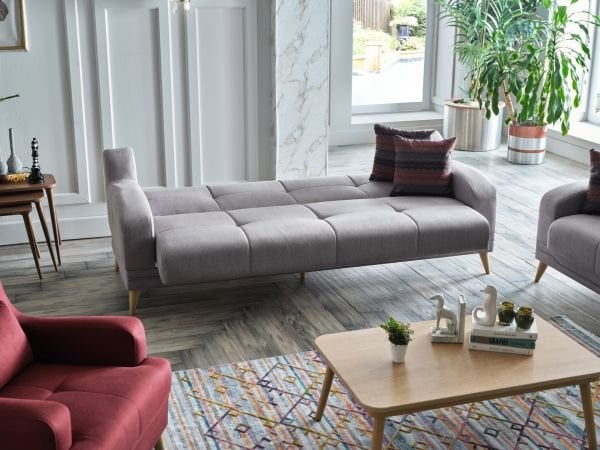 Estilo X Yataklı Üçlü Koltuk Gri