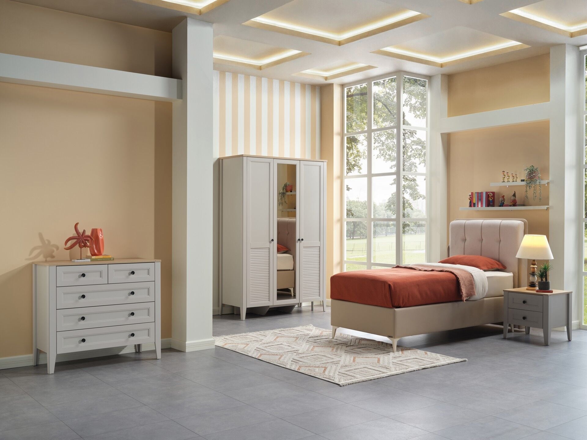 Fiona 3 Kapaklı Dolap