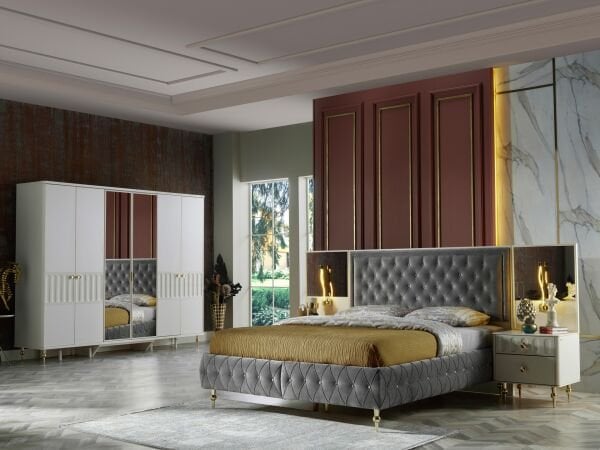 Blanca 6 Kapaklı Aynalı Dolap