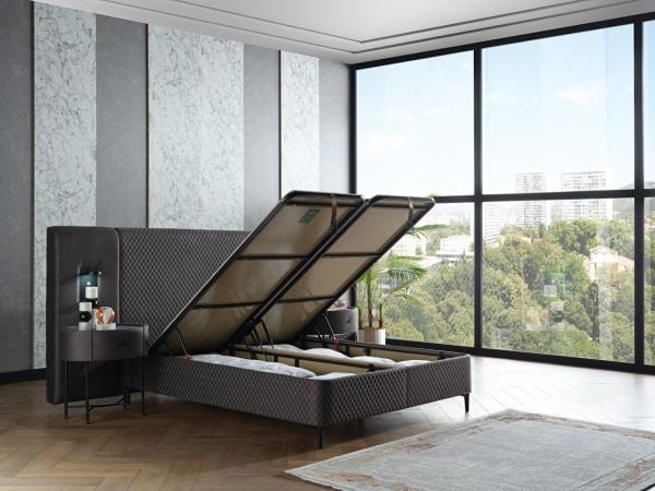 Oreo Nakışlı Baza Medium (26 Cm) - 100X200 - Antrasit