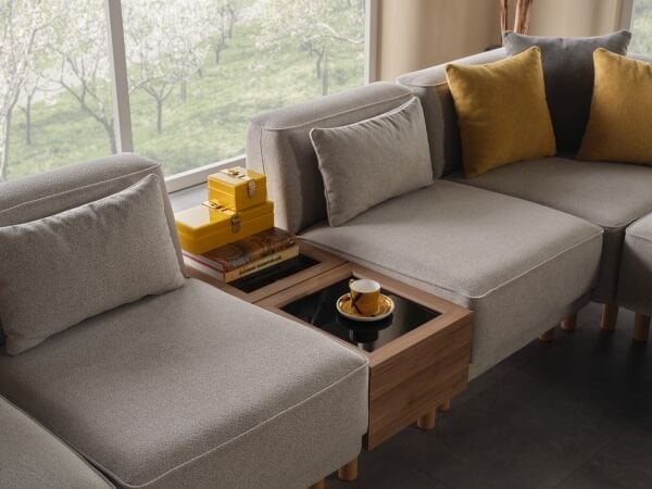 Mary X Köşe Koltuk Borneo Gri