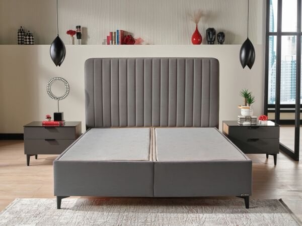 Alfa Düz Baza 100X200 - Astra Gri - Large (29 Cm)