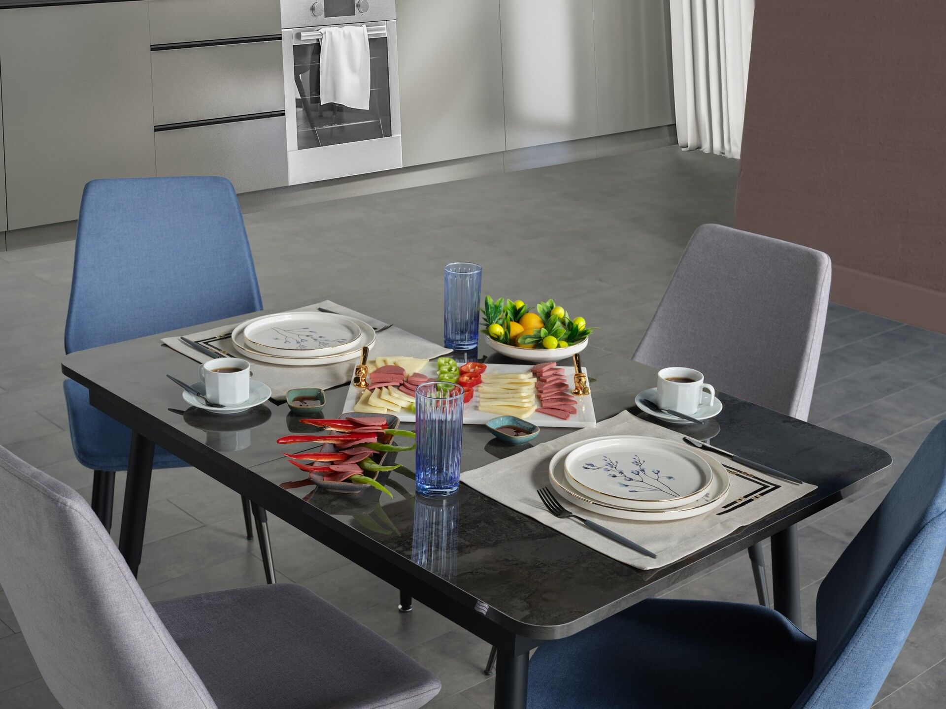 Melody Mutfak Masa Takımı Antrasit