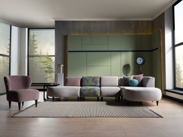 Teddy Köşe Koltuk Gri