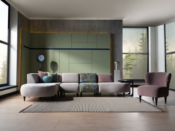 Teddy Köşe Koltuk Gri