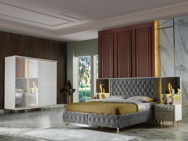 Blanca Sliding Door Wardrobe - Gold