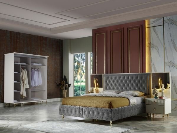 Blanca Mini Sliding Door Wardrobe - Gold