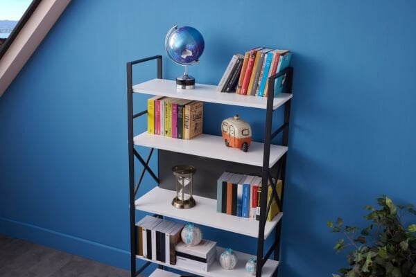 Ariel Wide Bookcase - White