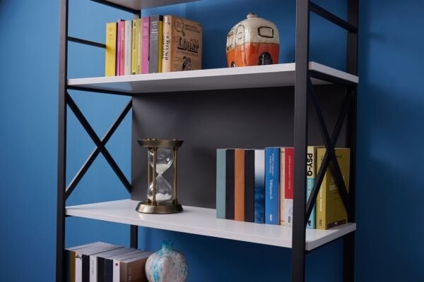 Ariel Wide Bookcase - White