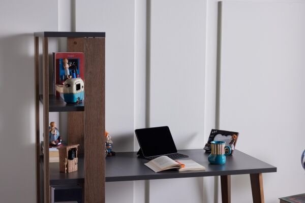 Lagos Çalışma Masası - Ceviz Antrasit