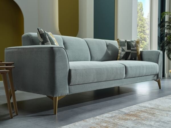 Lavita Üçlü Koltuk Altın - Lavita Gri