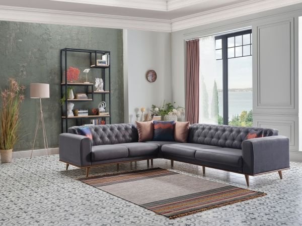 Diego Corner Set - Navy Blue