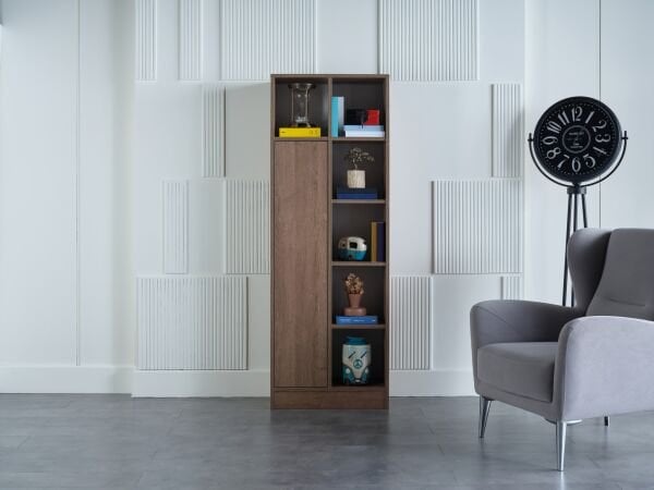 Moby Bookcase with Cabinet - Walnut