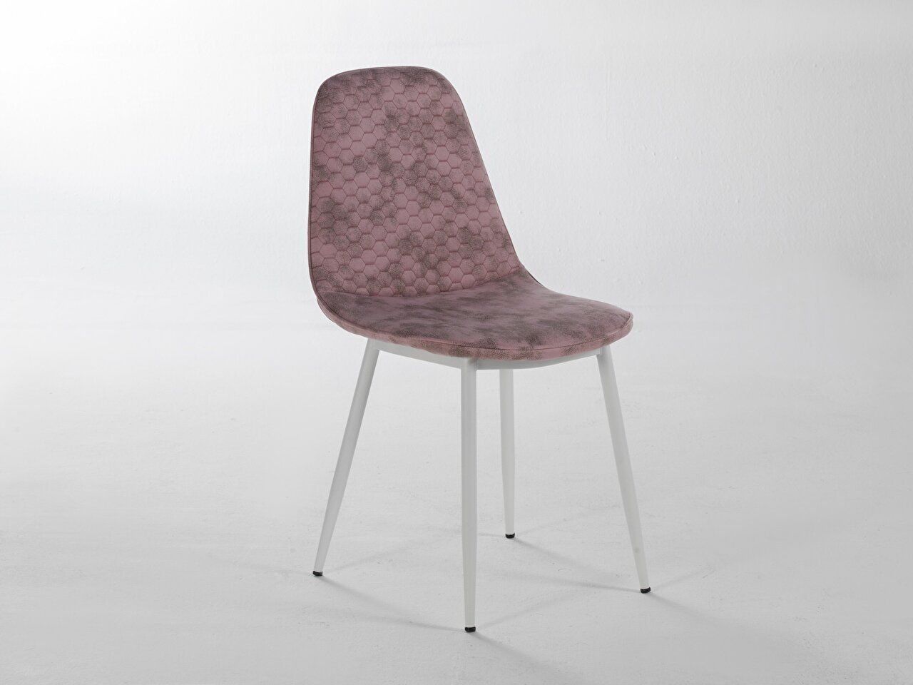 Marble 2'li Sandalye Pembe - Beyaz