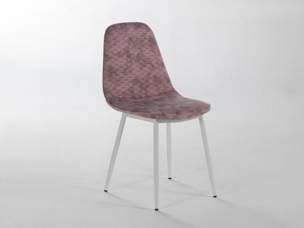 Marble 2'li Sandalye Pembe - Beyaz