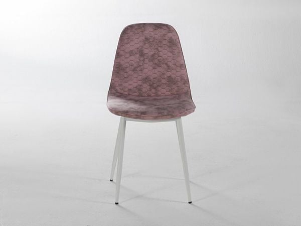 Marble 2'li Sandalye Pembe - Beyaz