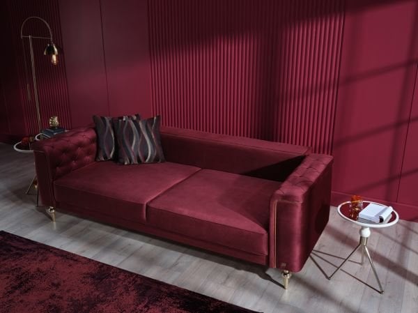 Blanca Koltuk Takımı Bordo - Model 1 - Altın
