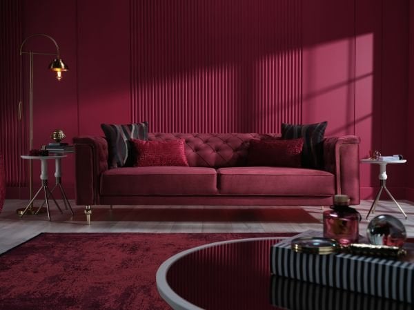 Blanca Koltuk Takımı Bordo - Model 1 - Altın