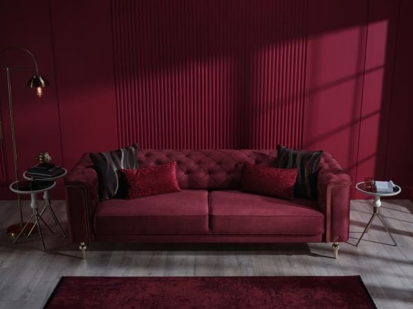 Blanca Koltuk Takımı Bordo - Model 1 - Altın