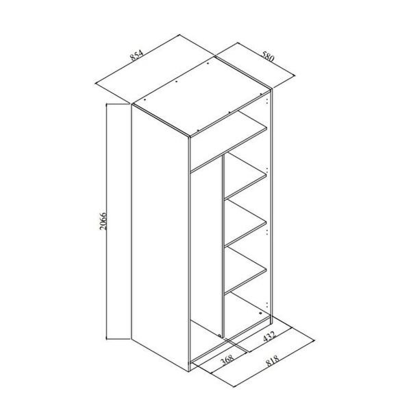 Smart 2 Door Cabinet with Shelf 