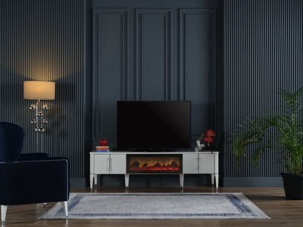 Arena TV Table With Fireplace