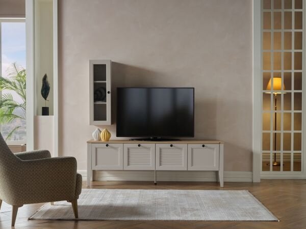 Fiona TV Ünitesi Camlı Dolap