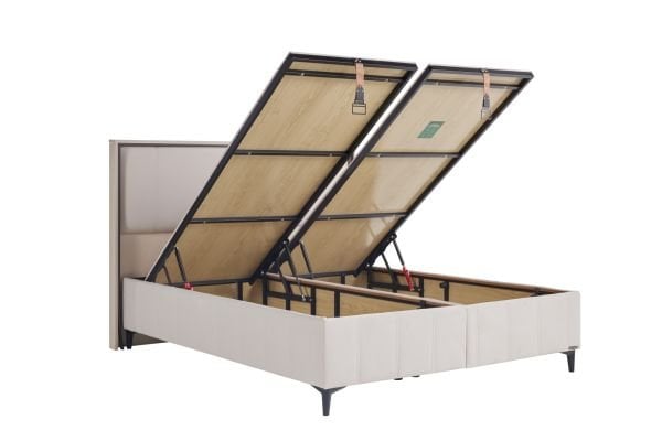 Alfa Kapitone Baza 160X200 - Krem - Large (29 Cm)