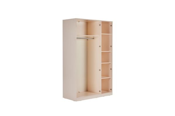 Smart 3 Door Wardrobe with Mirror - Cream