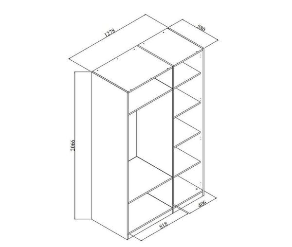 Smart 3 Door Wardrobe - Cream