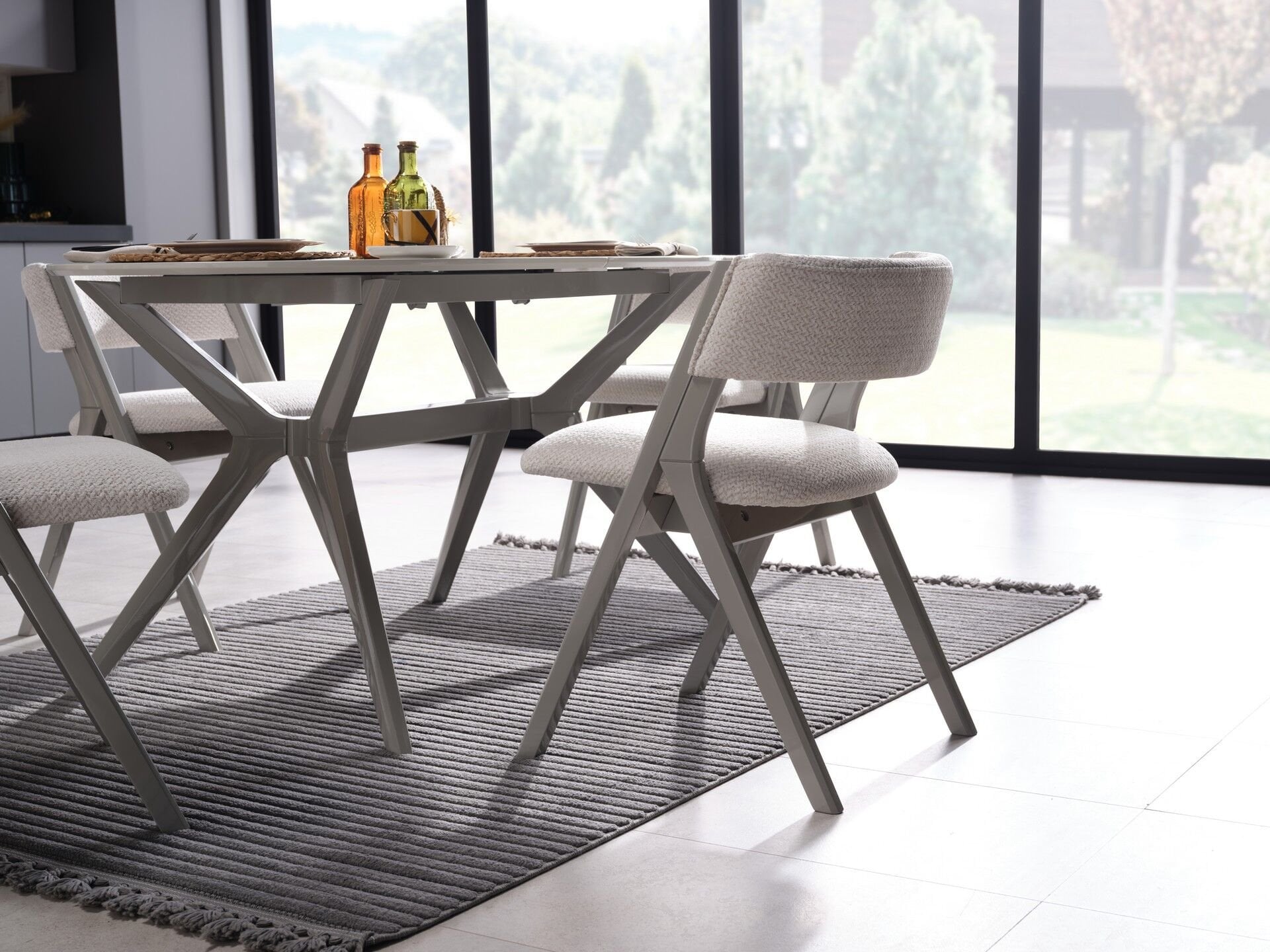 Ares Açılır Mutfak Masa Takımı - Bej Ayak