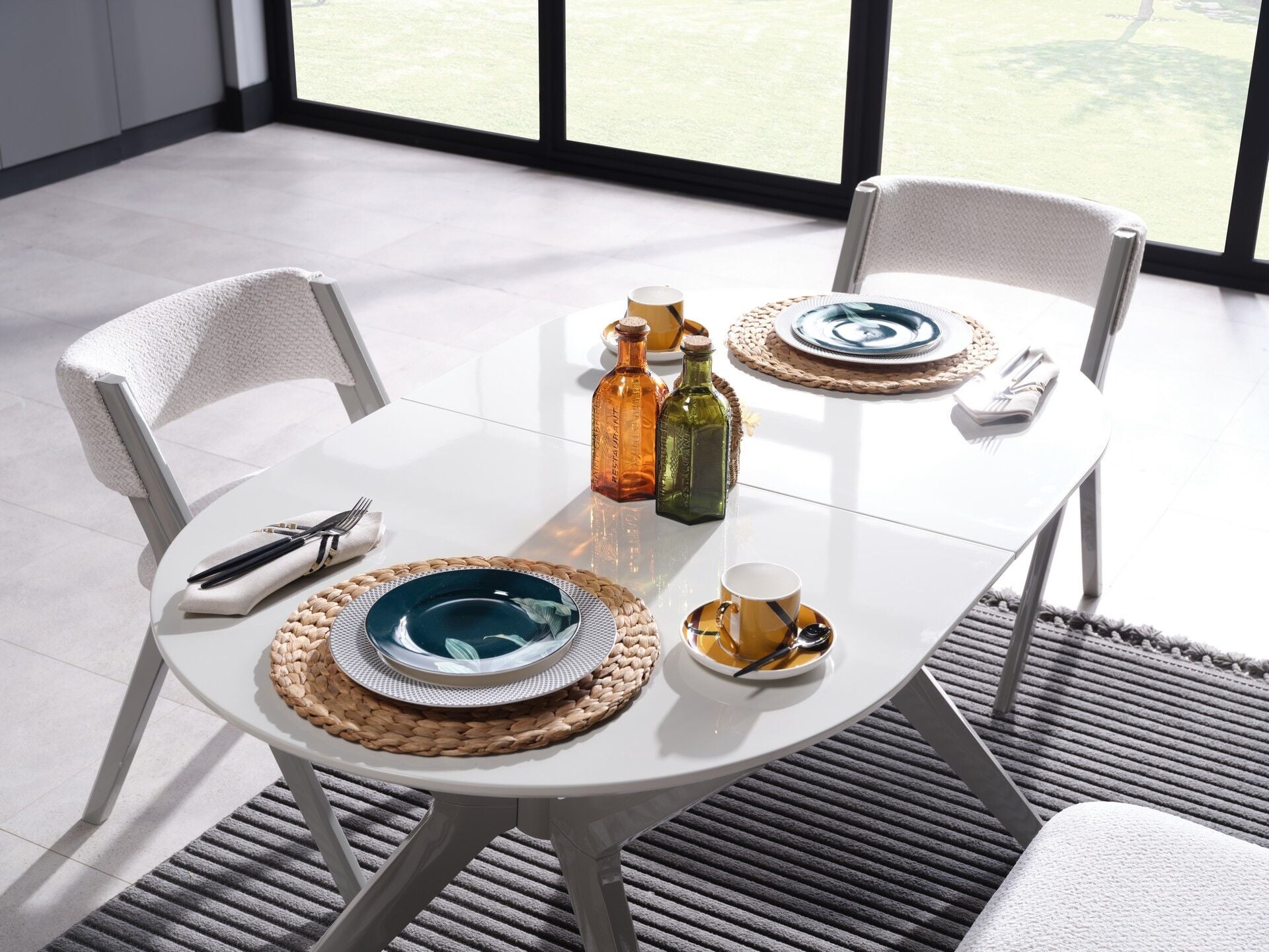 Ares Açılır Mutfak Masa Takımı - Bej Ayak