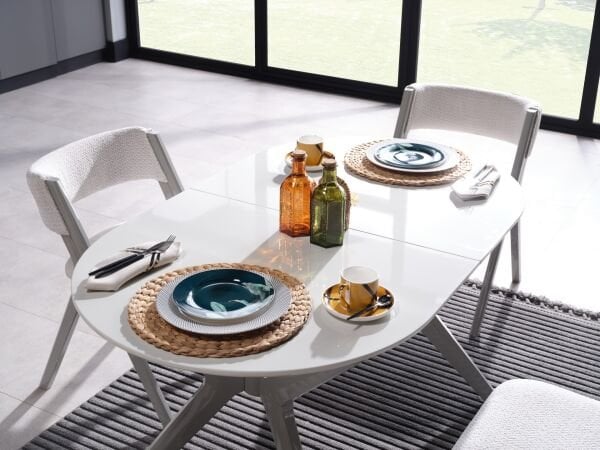 Ares Expandable Kitchen Table Set - Beige Foot