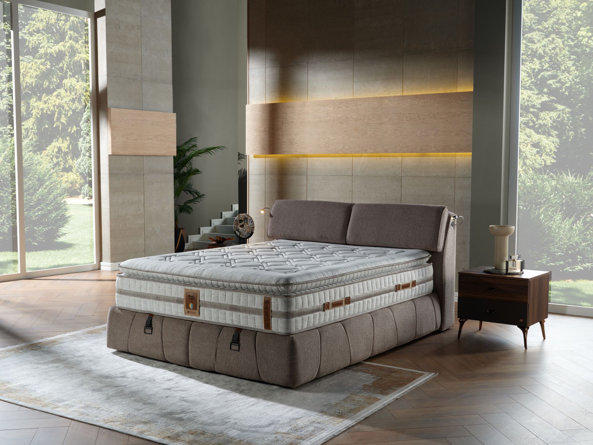 Clima Wool Prime Mattress, Base and Headboard Set