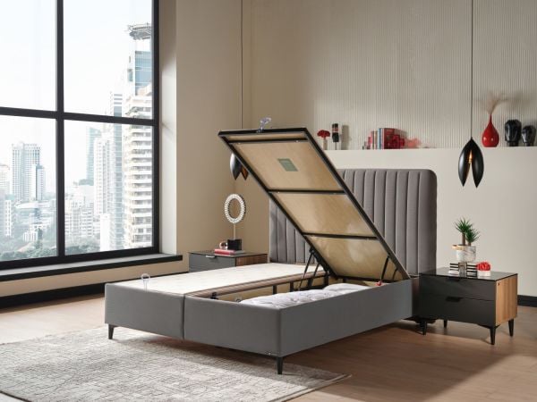 Alfa Düz Baza 120X200 - Antrasit - Large (29 Cm)