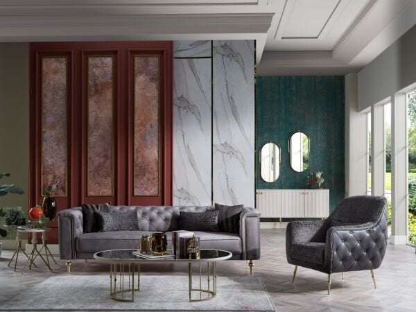 Blanca Sofa Set - Navy Blue